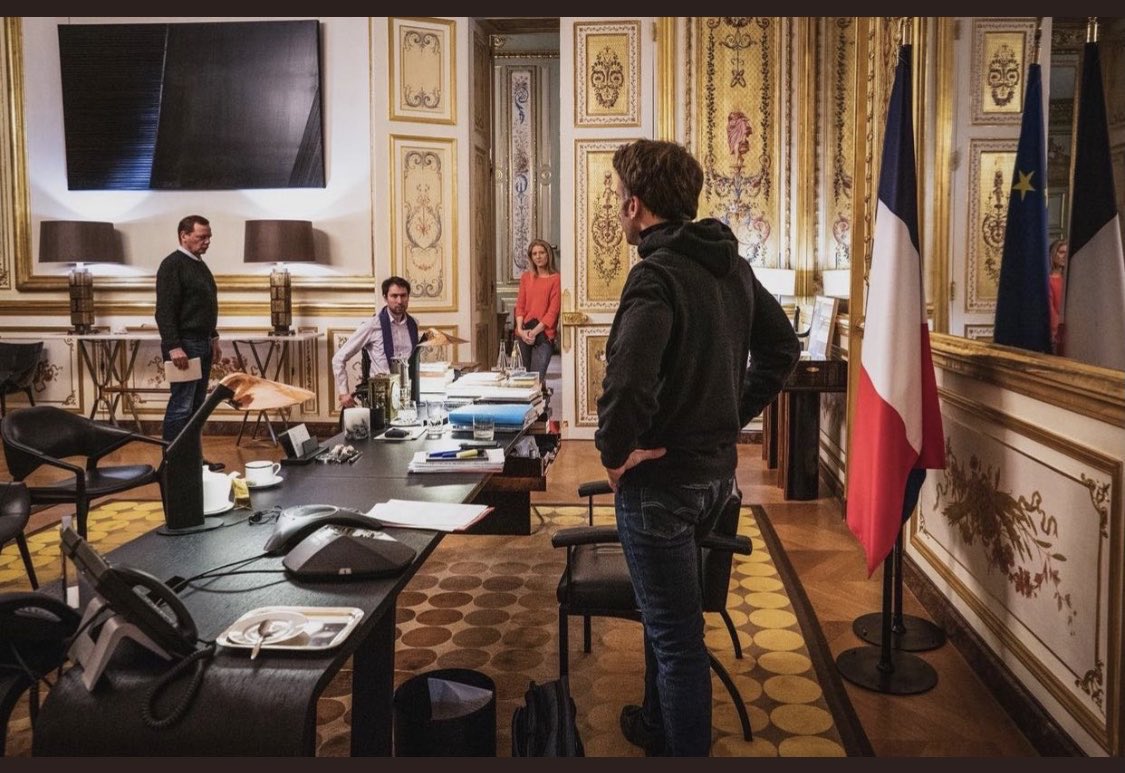 truthandfiction's tweet image. I can’t get over that Macron clearly did a Zelensky-style war room photo shoot sans war