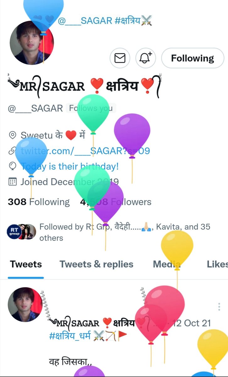 MeMadhu15's tweet photo. @____SAGAR @AnejaRaaj @sapnajoshi122 @Manasi71 @Imsrii_ @0997_Moni @AnjaliS73470767 @krishna_qaz @NeetuSh92264941 @Kajalbaisa10 @Osm_sakshi @its__vaidehi @krati133 @Vidya31282875 @Qt_Aditi @neetuseth7 @Real_Anmol21 @ZindgiEkKavita @Alpnaa_ @smnkadoli @SurajNi39534167 @Chahita2126 @raviag07 @Priya74663767 @Aru_shi1 @Chahat__14 @Me__Mili @khare_pakhi @Amitshah___1994 @Komalzen @hye_goldi @Shwetapatwa_ @Baisa__Raj #____H____B____D____🎉
#____S___A___G___A___R___❣️
अंदाज़ निराला हमारा साथ निराला ,,
❤~यूँ ही जलते रहे हम संग-संग दिया और बाती बन.!
#जन्मदिवस_की_अनगिनत_शुभकामनाएं
❤#और_ढेरों_बधांईयां_हमारे_कुवर_सा_को.!
@____SAGAR ❤😍👏👌
🎂🍫🥀🌹🎈🎁🎊🎀😍🎉❣️
#वीणा 🎉🎊🎈🎉🎊🎉🎈🎊🎉 https://t.co/UPzKtXOjzb