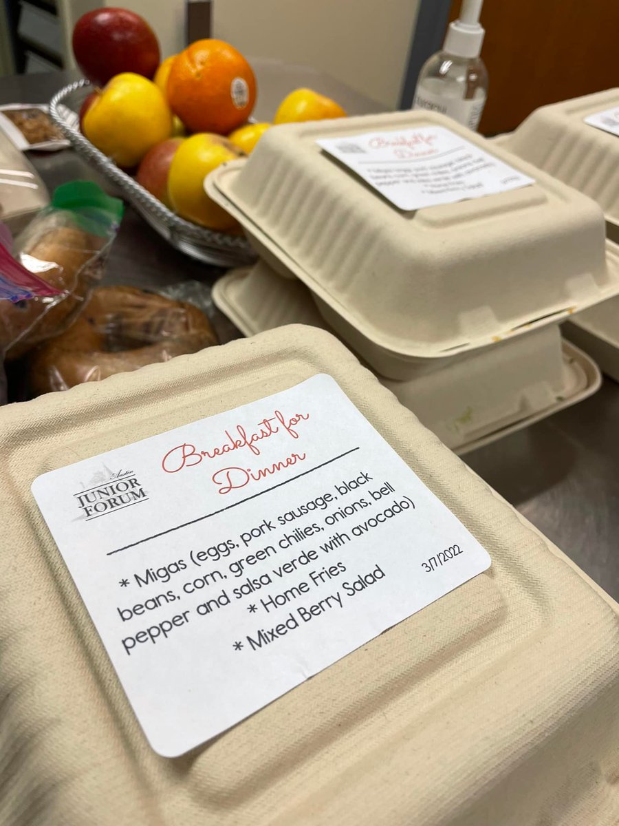 AustinJrForum's tweet photo. AJF members recently provided a fun "breakfast for dinner" for guests at @RMHCCTX. Way to go ladies! #powers4good https://t.co/Dr5WzfD9zV