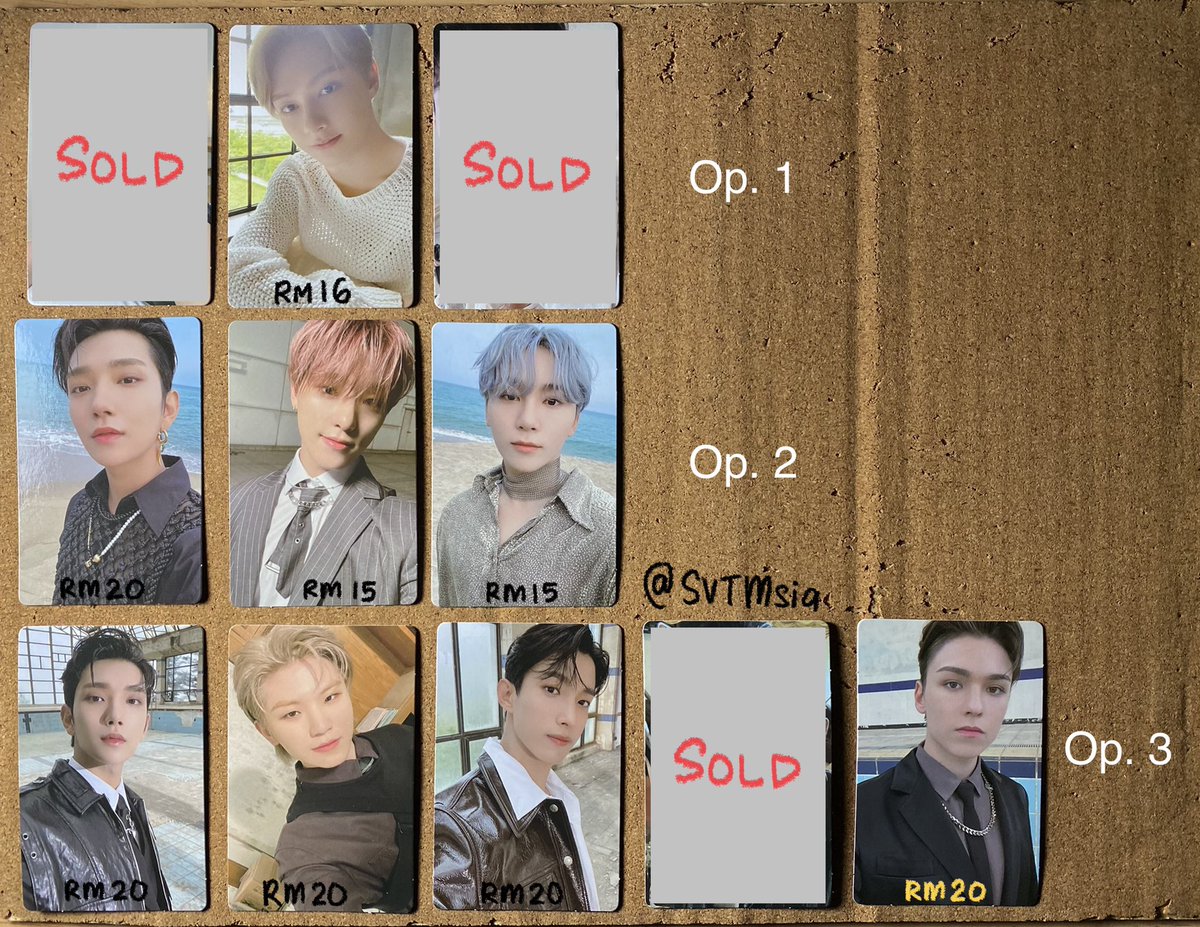 SVTMsia's tweet photo. [ WTS - Msia Only 🇲🇾 ]

📌 SEVENTEEN Official 9th Mini Album - Attacca Photocard [ PC ]

• Stock clearance, price is negotiable
• Refer to prices in the picture 💰
• Add RM 6 to WM or RM 8 to EM
• Readystock

Help RT @svtmarketmy @PasarSeventeen #PasarSVT #PasarSeventeen ㄱㅅ https://t.co/dIhXiDJQsB