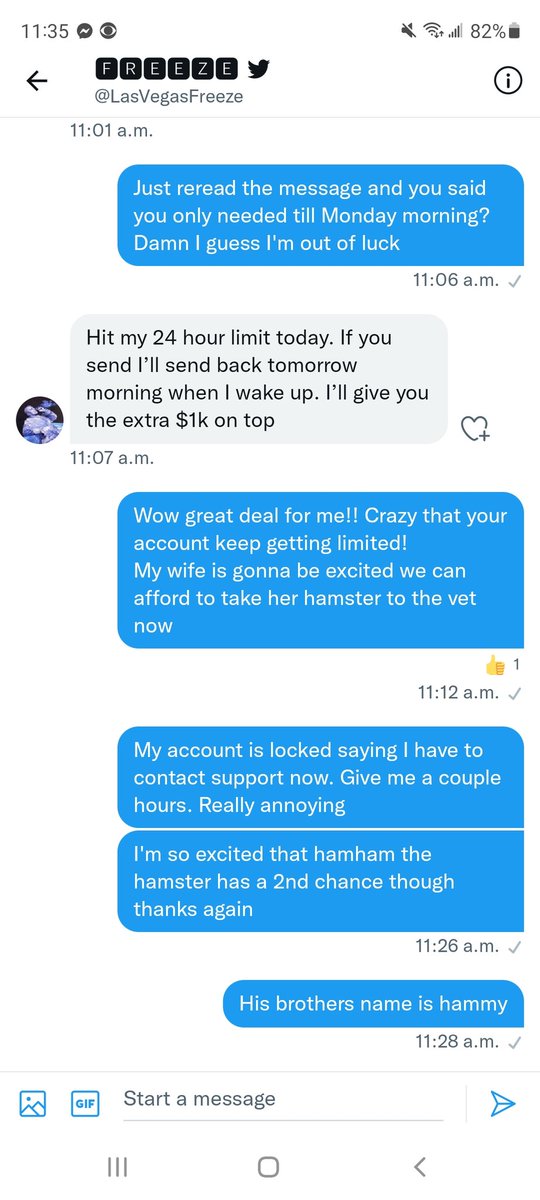 TheRaisinBran's tweet photo. @Thetruth243 @LasVegasFreeze You guys are dumb totally not a scam lol https://t.co/uoBm0l0D3f
