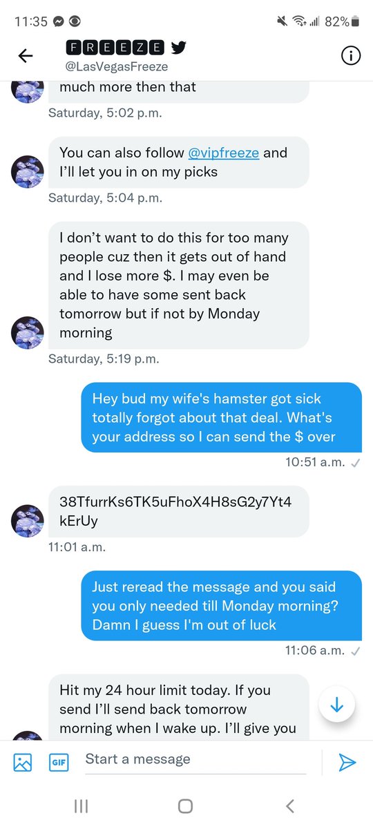 TheRaisinBran's tweet photo. @Thetruth243 @LasVegasFreeze You guys are dumb totally not a scam lol https://t.co/uoBm0l0D3f