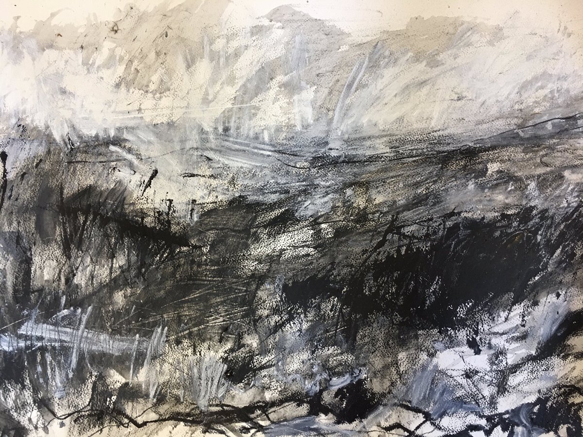 Drawing #drawing #mixedmediadrawing #landscapedrawing #Dartmoor #dartmoornationalpark