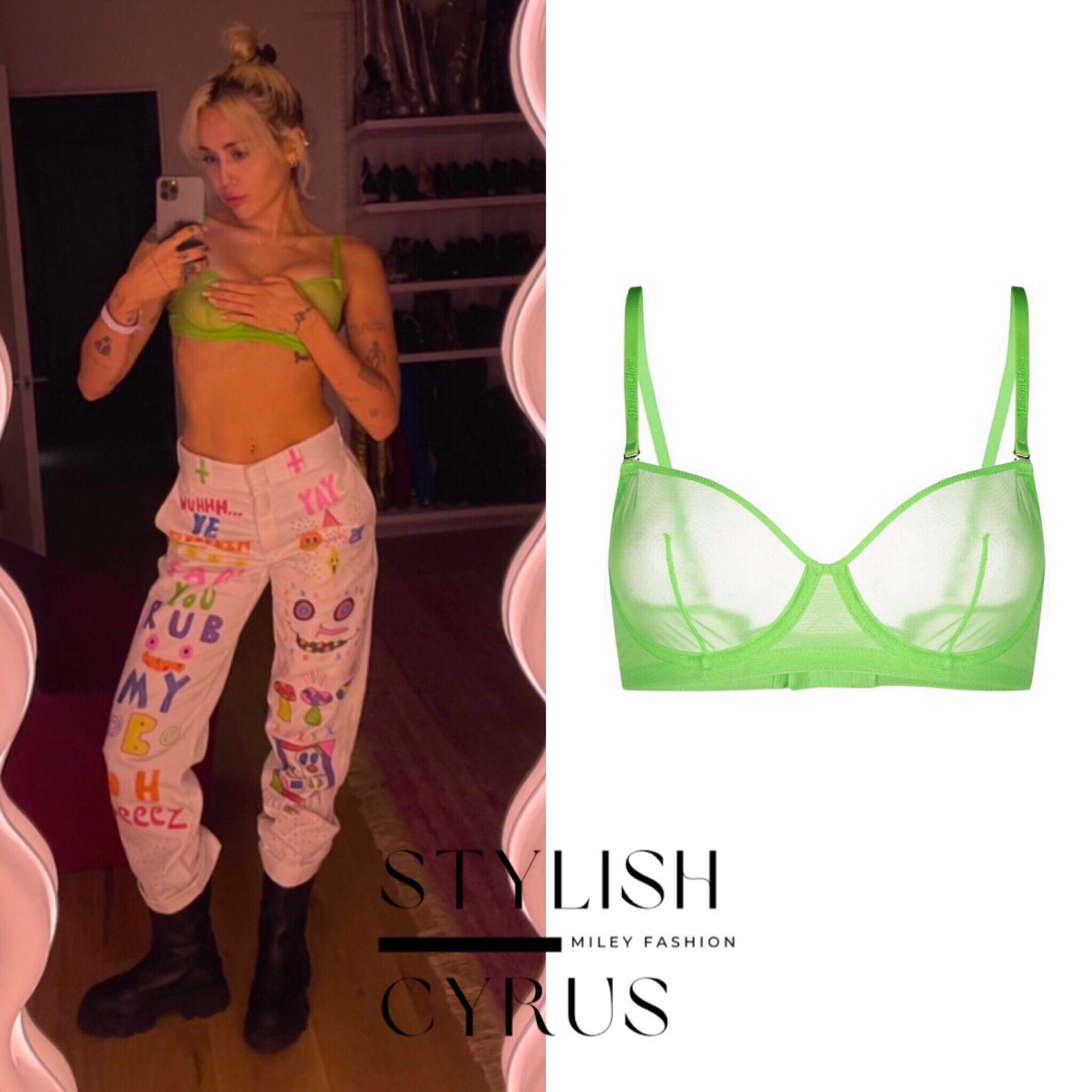 Miley Cyrus Fashion on X: .@mileycyrus also wore Maison Close's