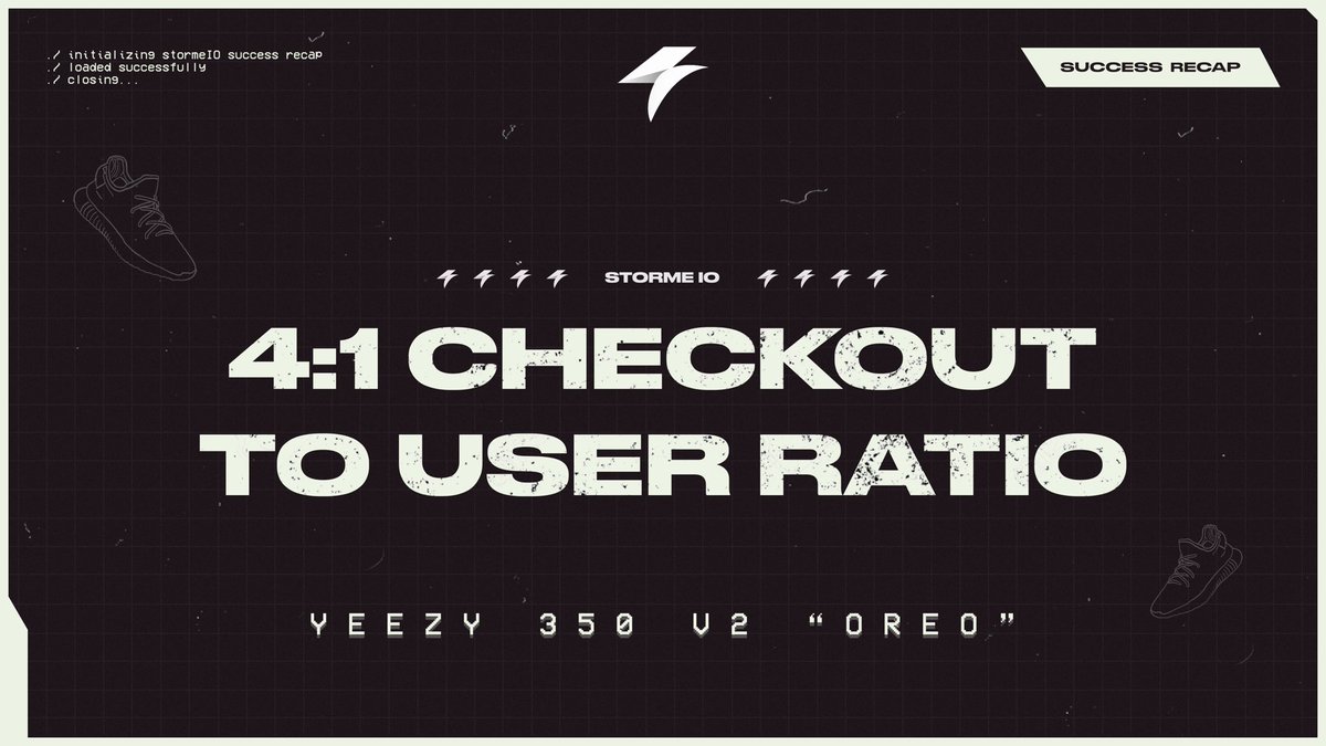 📢 Storme users had NO problem securing multiple pairs of the highly anticipated Yeezy 350 V2 "OREO". ⛈️ 

We're looking for more users to try our powerful YeezySupply module. 🤩 

Tag the biggest YeezySupply  chefs you know below ⤵️