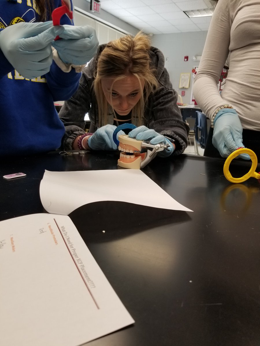 HSTHealthSci's tweet photo. Highland School of Technology 
Dental V Class working with Rinn XCP holders
@CTEforNC @HighlandGaston https://t.co/rsmPpxt3VH