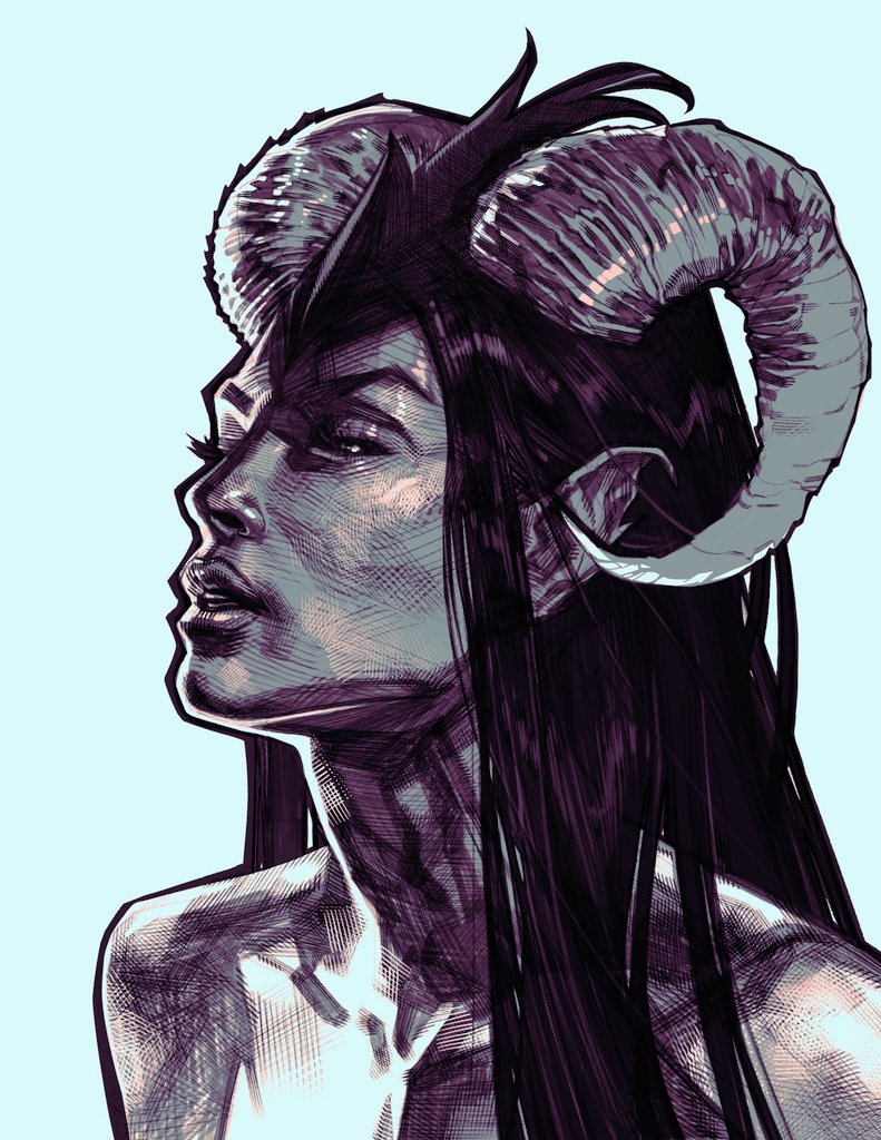 VictorRyan95's tweet photo. Succubus portrait. #portrait #illustration #procreateart https://t.co/iwJ0Av3L4b