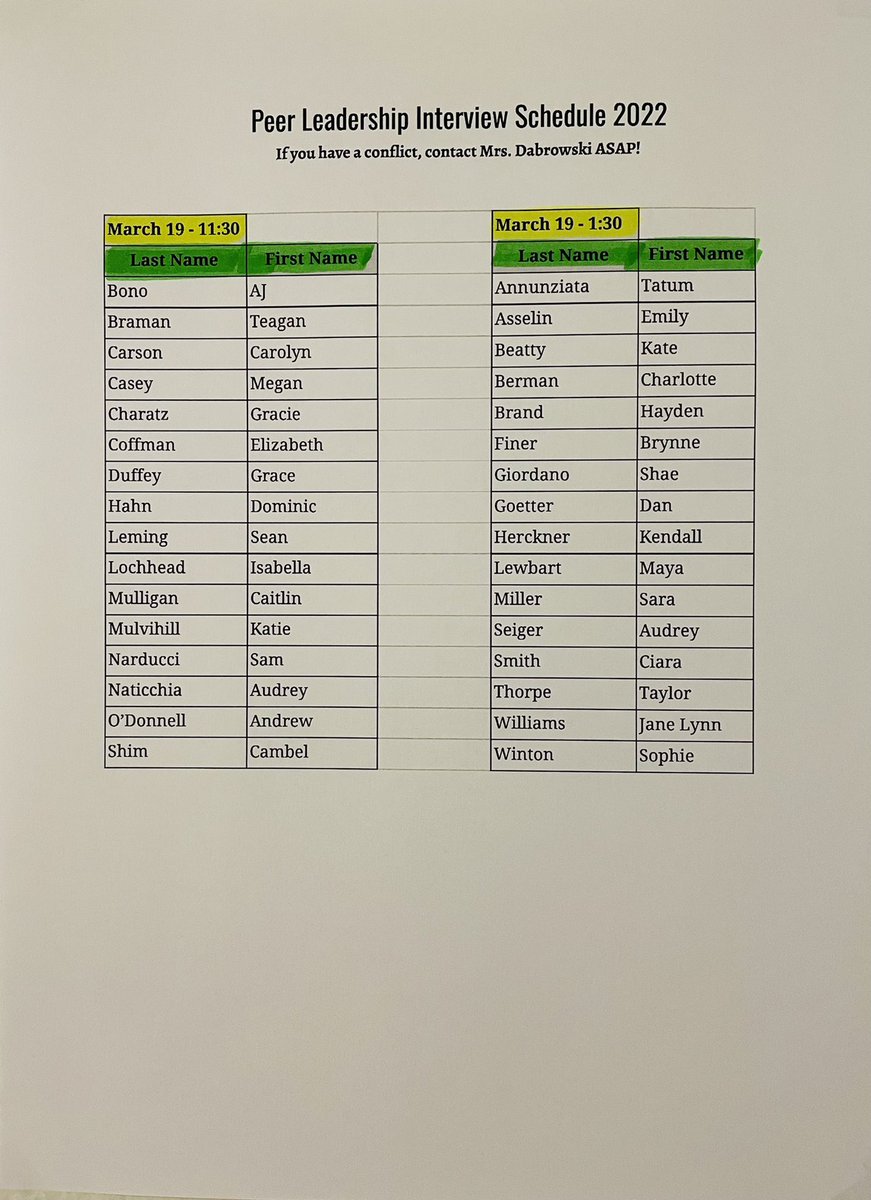 HMHS_PL's tweet photo. PL interview schedule is UP! Please arrive 10 minutes before your scheduled time. Good luck to all our applicants! https://t.co/aVV15GrBlI