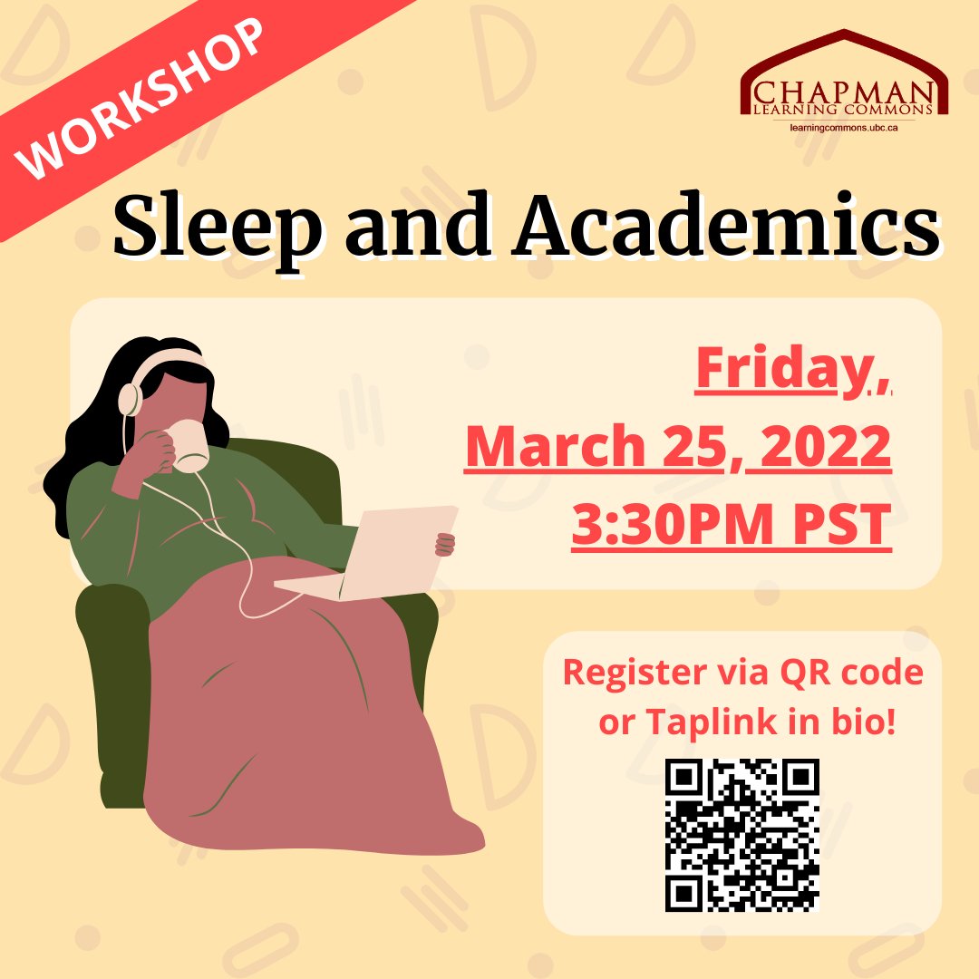 Do you find yourself neglecting your sleep during exam period? Learn how to find balance between studying and resting at our upcoming workshop - Taplink in bio!

#sleep #academics #UBC #exams #workshop