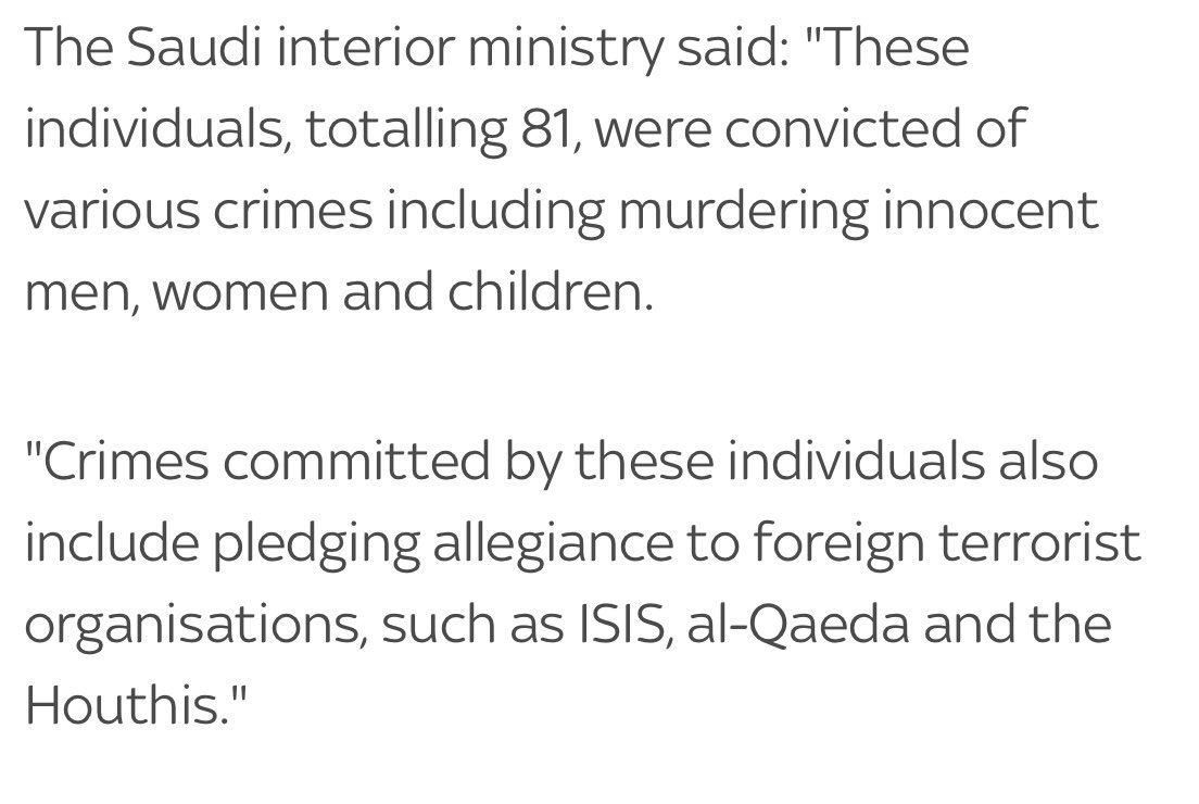 Abode888's tweet photo. @84Mikelfc @TeleFootball @JBurtTelegraph Damn if you do, damn if you don’t. Those executed people are criminals,large number of them are linked to ISIS,and they were murderers. If you disagree about the Capital punishment, that’s your call, but we don’t care. Finally, how many people did you country &amp; US kill in Iraq? https://t.co/6GBKCXcACm