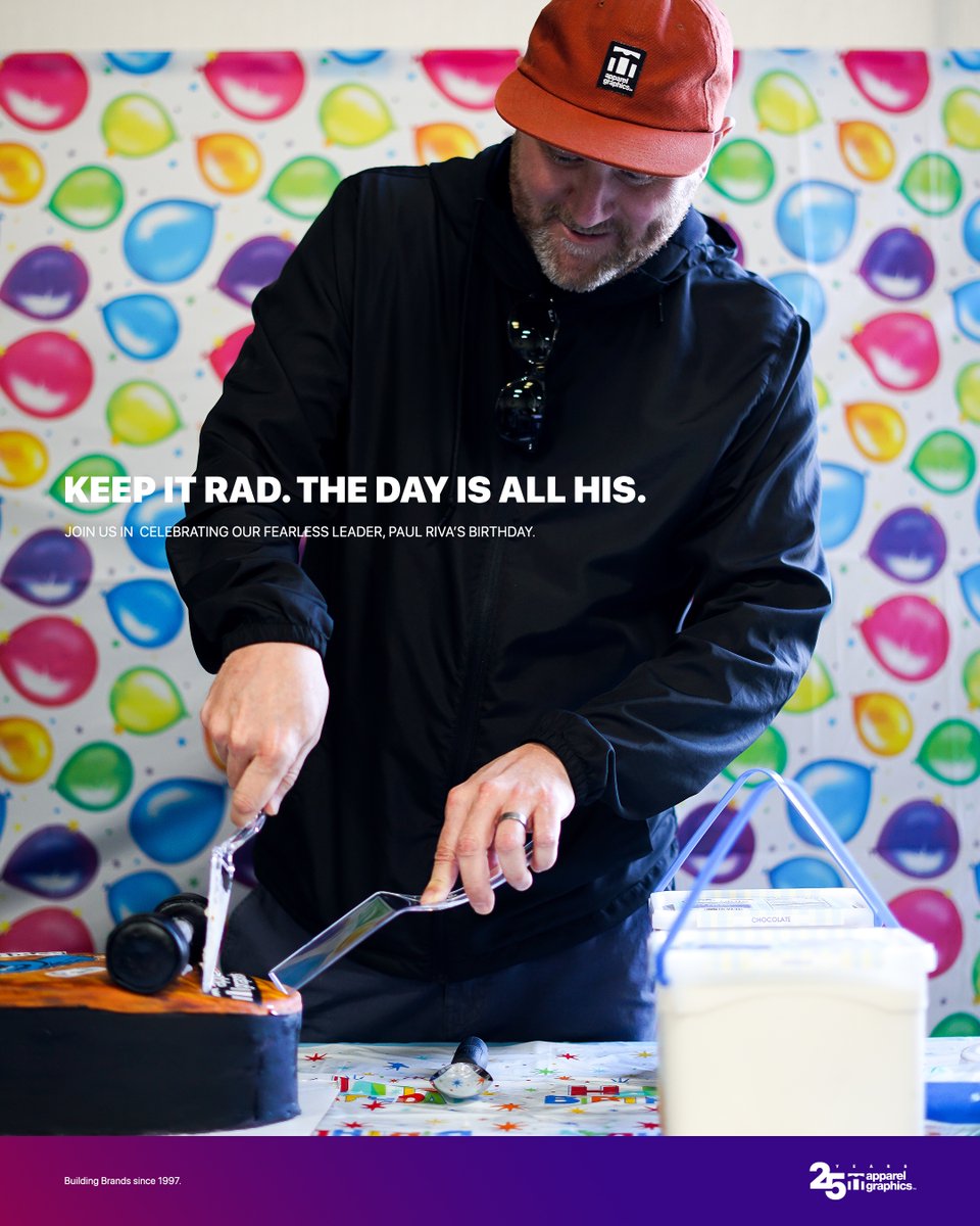 apparelgraphics's tweet image. The day is all his. Join us in wishing our fearless leader, Paul Riva a happy birthday.
