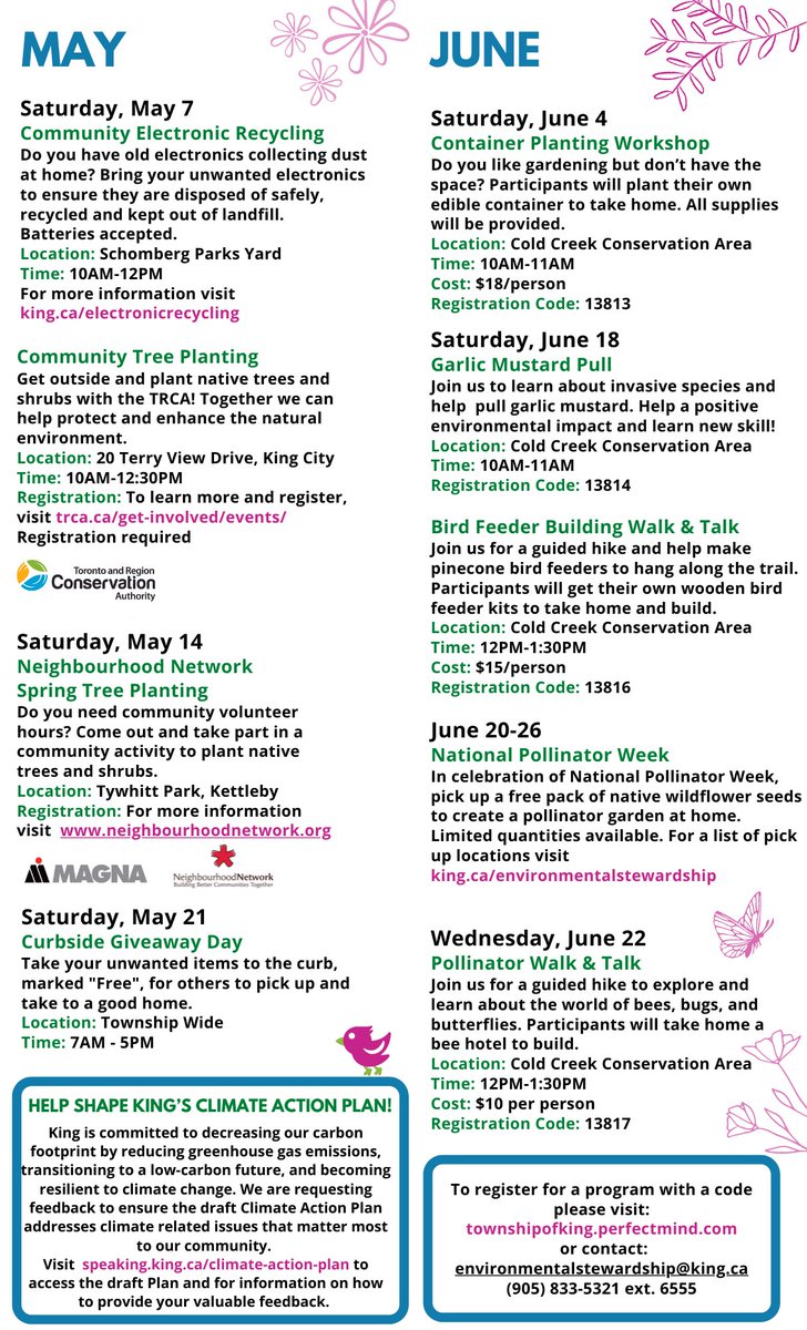 sustainableking's tweet photo. Check out all the environmental events we have scheduled this season🌷 #KingLovesSpring #countdowntospring https://t.co/o2hWJiy03c