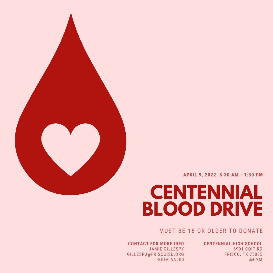 The blood drive has been rescheduled!! Sign up a time on April 9 from 8:30 AM - 1:30 PM at CHS gym! Hope to see y’all there!!

📆Link to sign up is in our bio!
❗️Must be 16 or older to donate! 
‼️Students under 17 require parental consent!! (permission form in bio)
