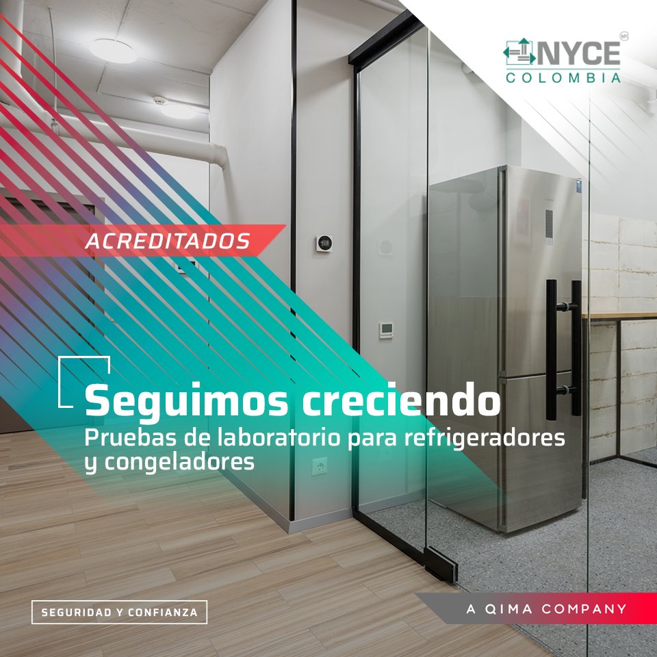 NYCE_MX's tweet photo. En este 2022, fortalecemos las capacidades de nuestro Laboratorio de Ensayo de NYCE Colombia #LENC, con nuevas acreditaciones para pruebas de #Refrigeradores y #Congeladores de uso doméstico.
Más información en nuestra página web: https://t.co/VnQuJihp2a https://t.co/3FIxXKqPsb
