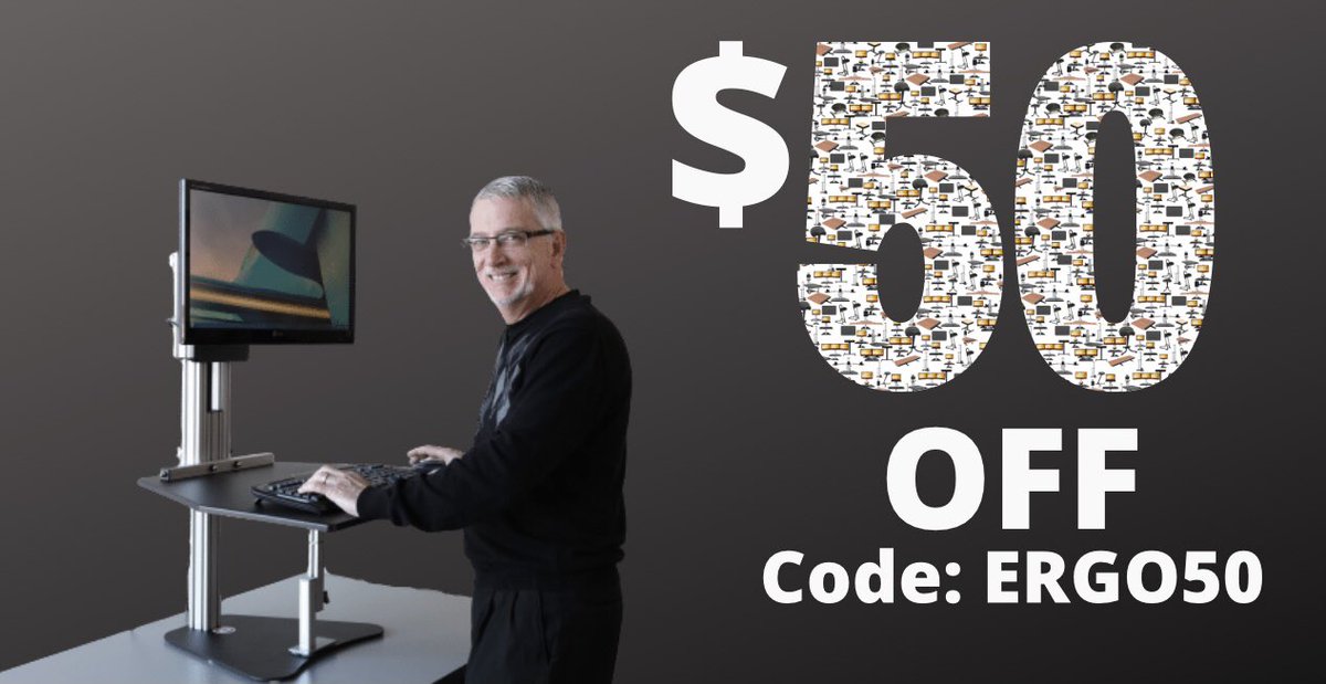 Ergo_Desktop's tweet photo. Take $50.00 of your desktop purchase using code: ERGO50 #sale #discount #ergonomics #promocode https://t.co/bDzYqWJ2gJ