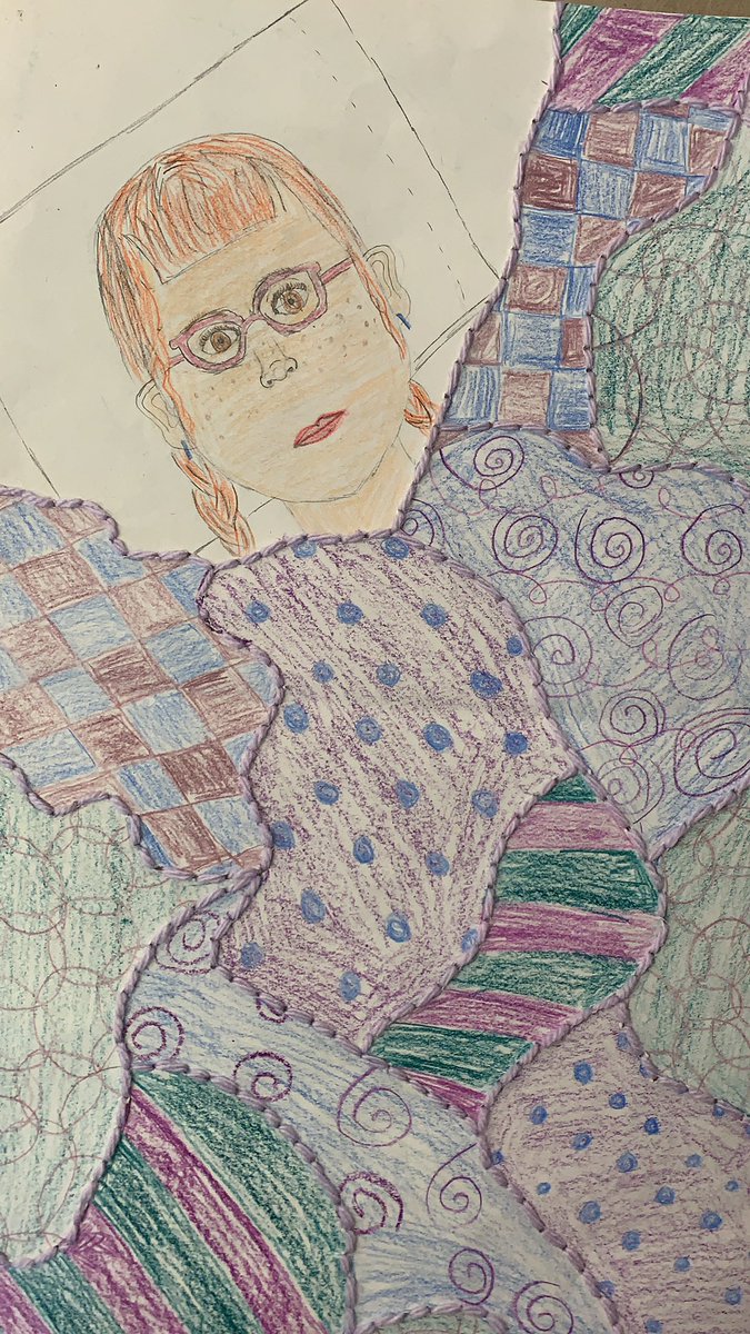 #middleschool #art mixed media #portraits inspired by Austrian artist Gustav Klimt #cobbartrocks #artsedga #YAM22GA