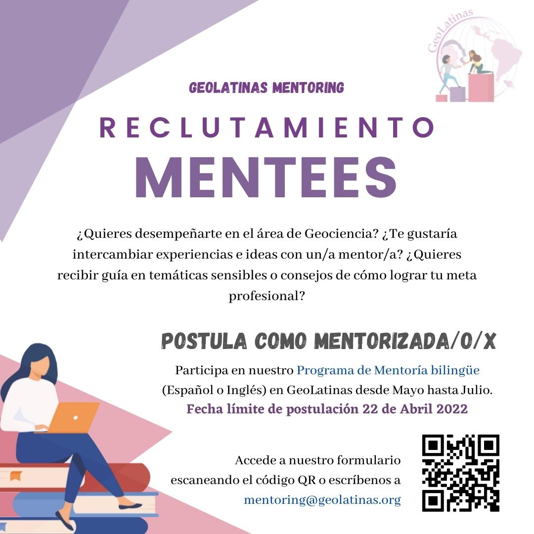 GeoLatinas's tweet photo. 🚨ATENCIÓN🚨
Regístrate como Mentorizada/o (Mentee) para participar en nuestro programa de Mentoría en Español e Inglés entre los meses de Mayo y Julio. 👉 Regístrate con tus antecedentes https://t.co/vhmd0cMu0V 
Fecha límite 22 de abril. Más info en este🧵 https://t.co/hmcUV8VV8N