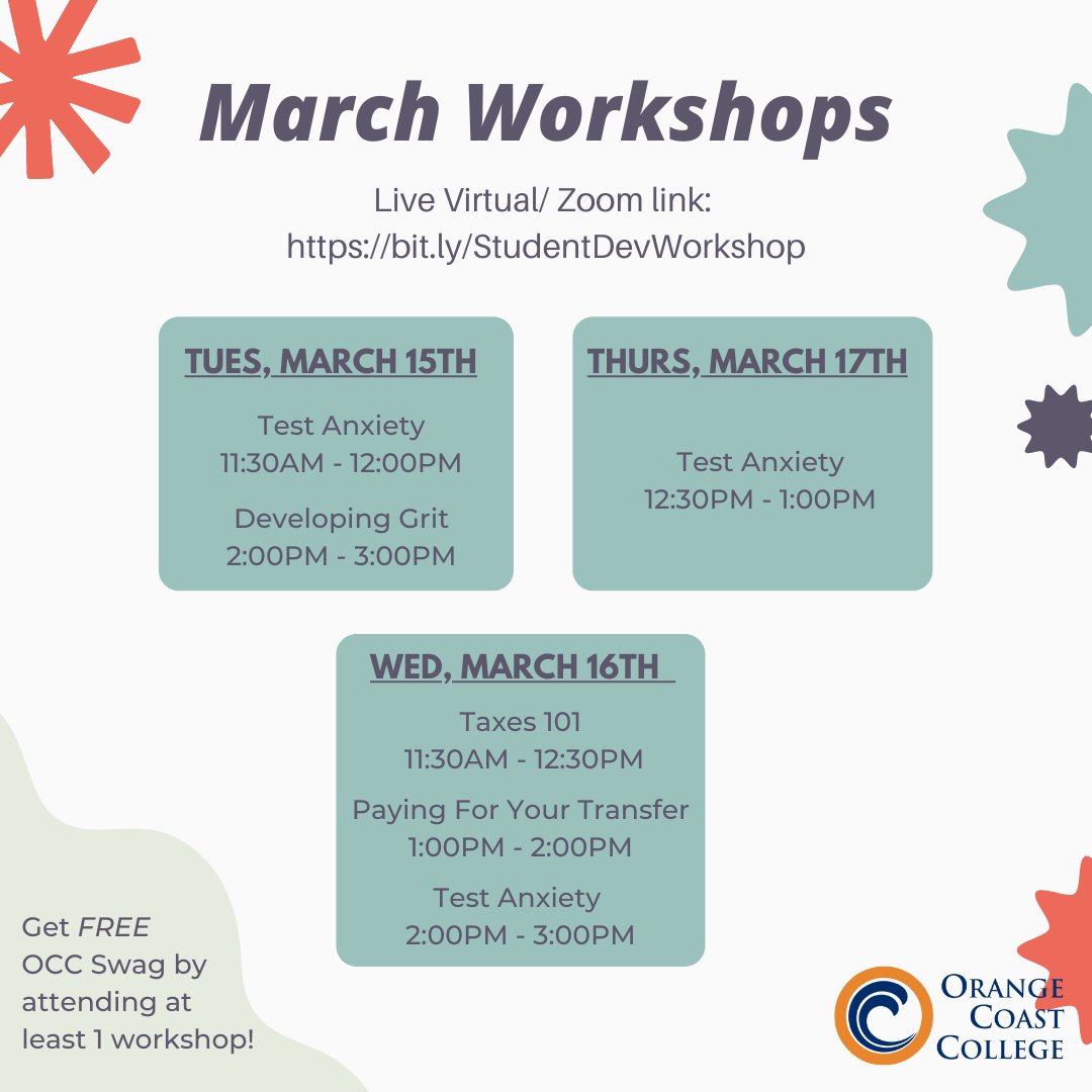 SGOCC's tweet photo. Workshops &amp; OCC swag!

Attend 1-7 workshops – get an OCC swag bag
Attend 8-14 workshops – get an OCC baseball cap or padfolio Attend 15 or more workshops – get an OCC outdoor blanket   

All workshops have the same Zoom link - https://t.co/GIQckCkXFN https://t.co/Dpe6m3thSK