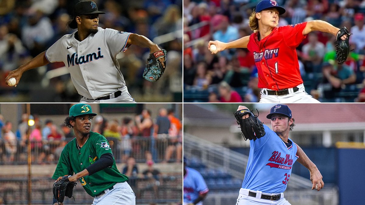 MLBPipeline's tweet photo. Of the 20 players on our Top 10 RHP &amp; LHP Prospects lists, four belong to the Marlins. Only two other teams have as many as two: https://t.co/uFfp0yrXc6 https://t.co/c7qfVRO1gr