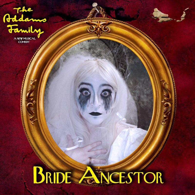 It’s time to meet the Addams Family Ancestors who are resting peacefully in the graveyard, or are they?

1st up is Esther Addams. She was a bride who was jilted at the altar many years ago and literally died of a broken heart. Now she’s back to haunt the Addams Family graves!