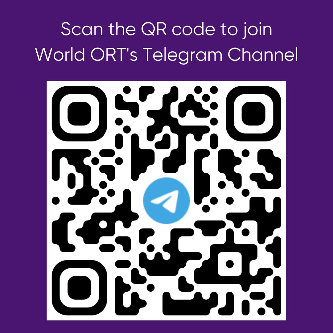 World ORT has created a Telegram channel so we can communicate with our friends and colleagues in Russia. 

Scan the QR code to join the channel or click this link - t.me/+f5vPpLYMrEs1Y…