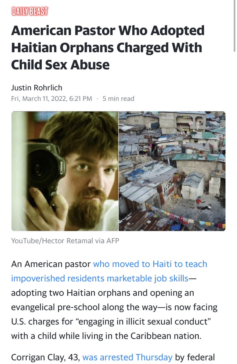 casalsbate's tweet photo. ¡MEDIOS CÓMPLICES!

Un “pastor” que se mudó a Haití🇭🇹 para instalar orfanato bajo proyecto “sin fines de lucro” acaba de ser arrestado por tráfico sexual y abuso de menores.

Ese pastor fue endosado por fundación #Clinton y visitado personalmente por #BillClinton.😮

#El4toBate https://t.co/89nFlpbK5a