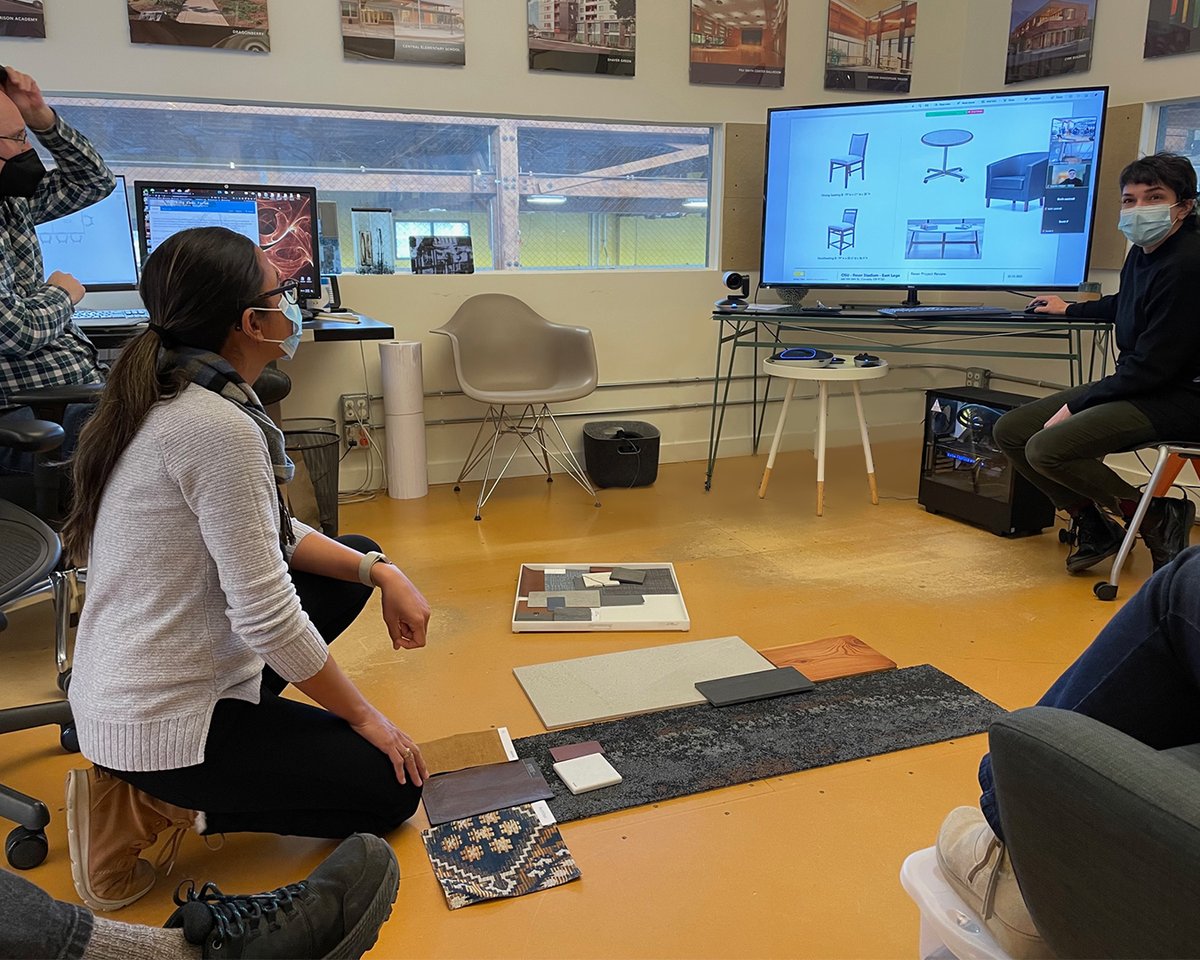 Whether it be a macro-scale urban planning study or a micro-scale material study, Deca enjoys getting feedback from all staff – regardless of their area of expertise. Here is one of our many insightful lunchtime critiques!