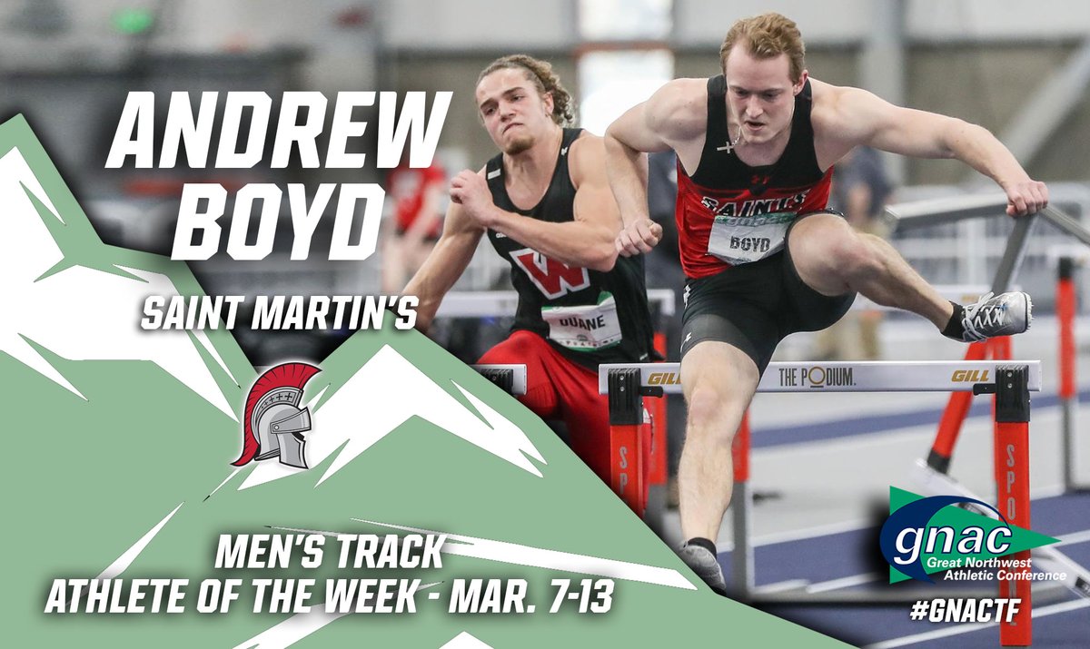 GNAC Sports (@gnacsports) on Twitter photo Congrats to Andrew Boyd of <a href="/SMUSaints/">Saint Martin's Saints</a>, the #GNACTF Men’s Track Athlete of the Week!
bit.ly/3ioxtD7 Congrats to Andrew Boyd of <a href="/SMUSaints/">Saint Martin's Saints</a>, the #GNACTF Men’s Track Athlete of the Week!
bit.ly/3ioxtD7