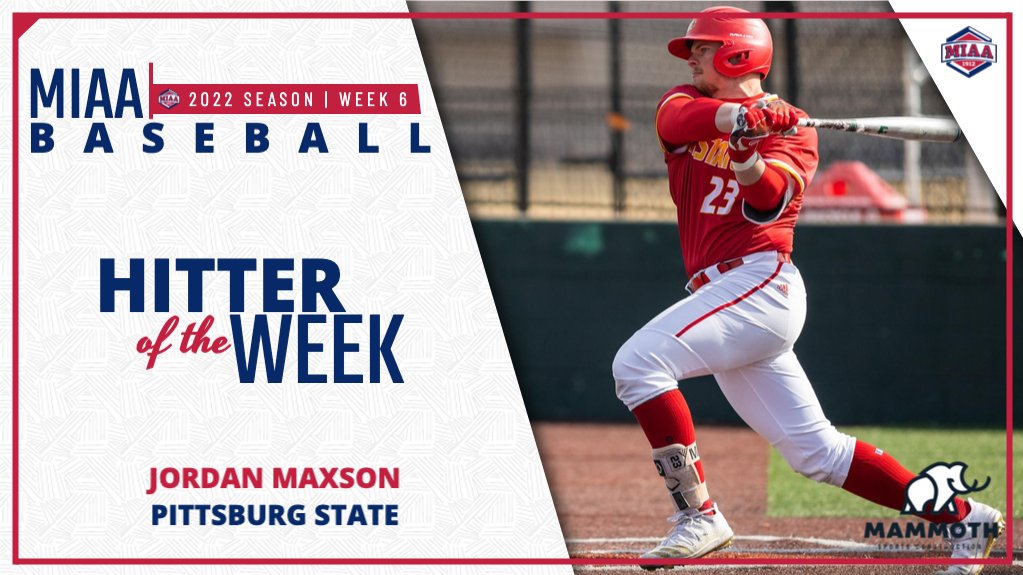 TheMIAA's tweet photo. Week 6⃣'s MIAA Baseball Athletes of the Week, presented by @MammothBuilt⚾️⤵️

In 2 games, @GorillasBSB's Jordan Maxson batted .625 with 4 💣s, 8 RBI, a .667 on-base % and a 2.125 slugging % to be crowned the MIAA Hitter of the Week👏

🔗 | https://t.co/Xmv0oCyn15

#BringYourAGame https://t.co/sGcQsid85g