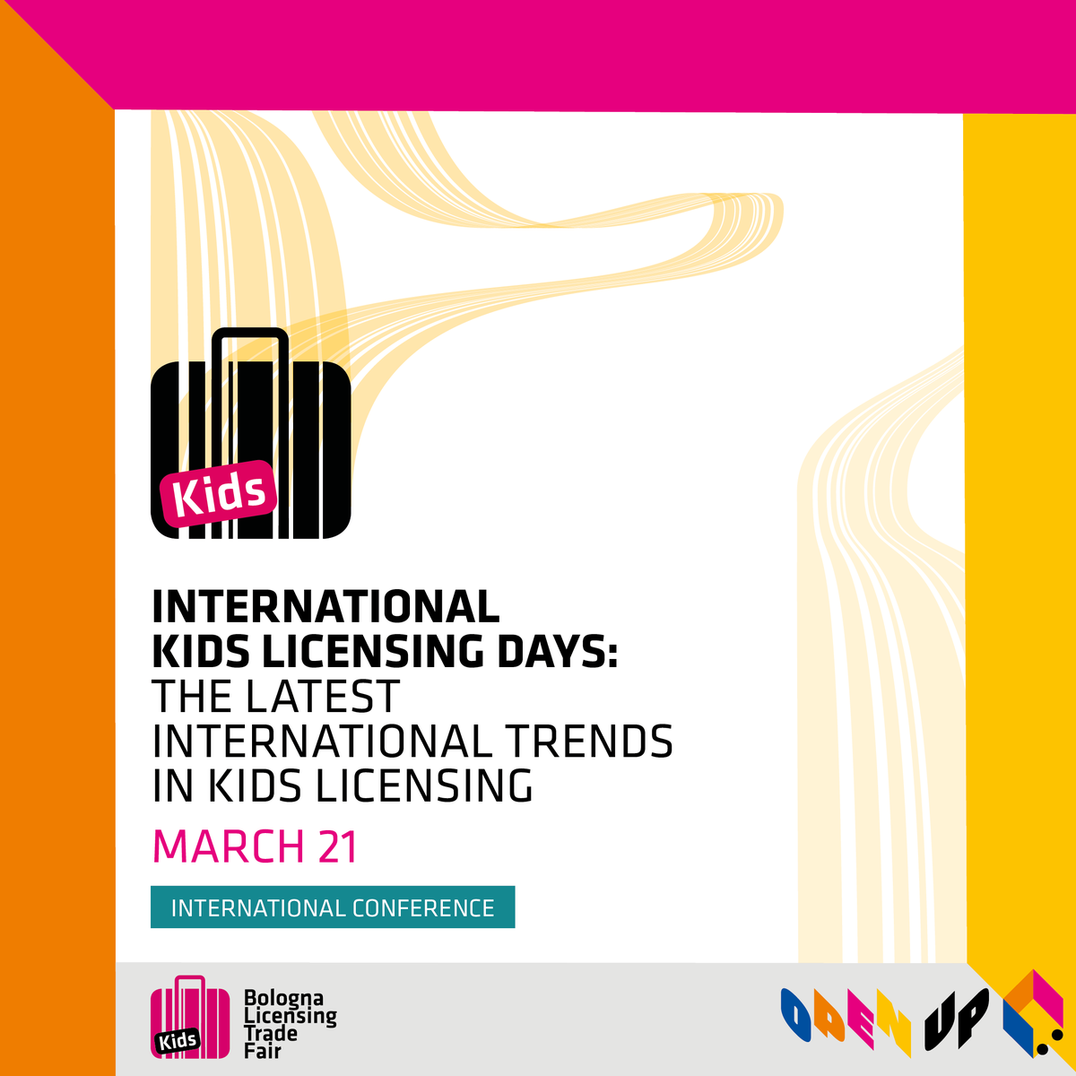 BoChildrensBook's tweet photo. 🔥An event featuring the hottest #licensing properties for kids and the main trends to follow to re-boost your business: this is the 2nd part of the International Kids Licensing Days!

Join us on March 21st, 10AM-5PM CET: https://t.co/6QCxSy4IPP

#BLTF22 #IKLD22 #BLTFK22 #BCBF22 https://t.co/pLanUIsXk4