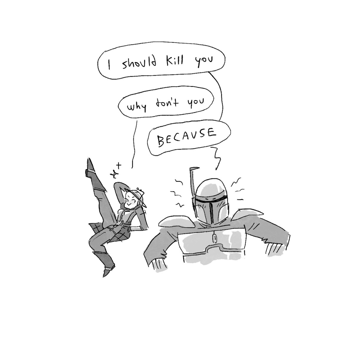 Zam/Jango doodles inspired by Star Wars: Bounty Hunter 