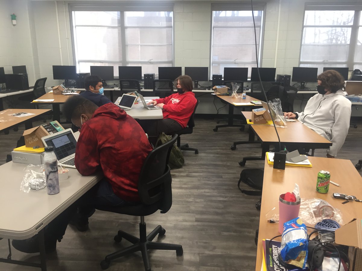 HcpsLearning's tweet image. #CA Cybersecurity students racking up points during the first day of #RUSecure CTF Qualifying Round. Keep up the great work!