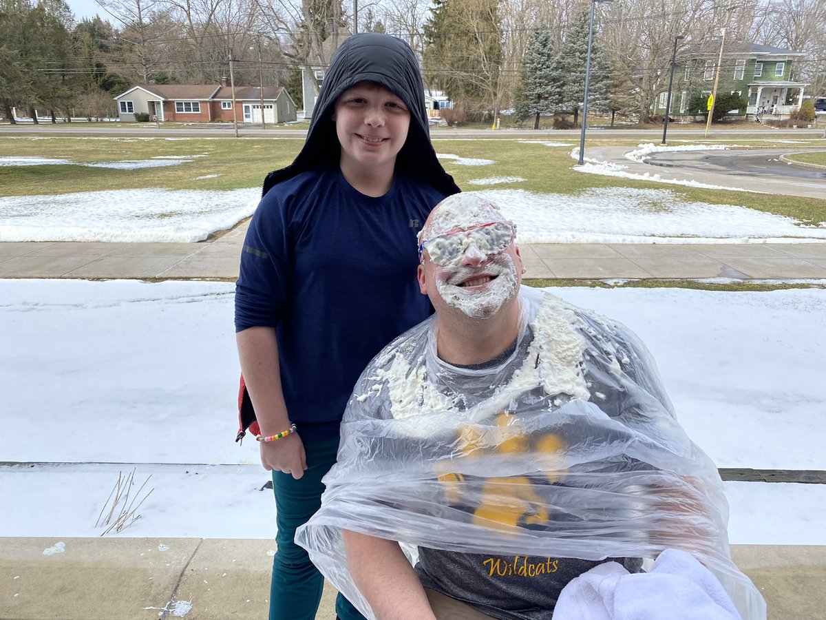What else do you do on Pi day? Pie the principal! You’re a good sport Pasho! #Pr1deinthepaw