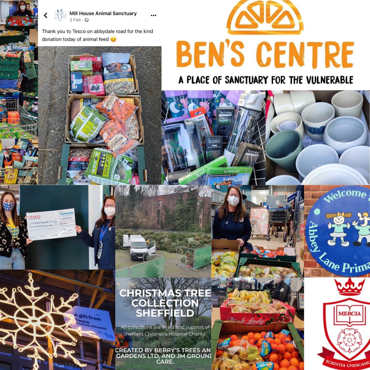Looking back over the year in Tesco Abbeydale, proud to be able to support locally ❤️<a href="/archerproject/">Archer Project</a> <a href="/BensCentre/">Bens Centre For Vulnerable People Sheffield🍊</a> <a href="/pactsheffield/">PACT</a> <a href="/SheffChildrens/">Sheffield Children's</a> <a href="/SheffieldBasics/">Baby Basics Sheffield</a> <a href="/supportdogsuk/">Support Dogs</a> <a href="/RoundaboutSheff/">Roundabout</a> <a href="/SheffLitterPick/">Sheffield Litter Pickers</a> <a href="/StLukes_Sheff/">St Luke's Hospice Sheffield</a> <a href="/SharewearUK/">Sharewear Clothing Scheme</a> <a href="/freedom_4_girls/">Freedom4Girls</a> <a href="/HeeleyCityFarm/">Heeley City Farm</a> #Sheffield