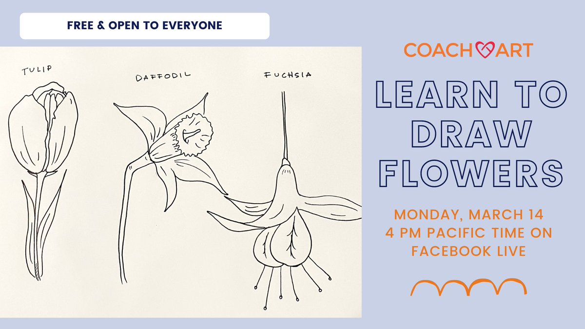 Join Coach Jess at 4pm this afternoon on our Facebook page for a live, easy-to-follow flower drawing tutorial that's perfect for welcoming spring! Everyone's welcome. You just need paper and something to draw with. ✏️🌷 fb.me/e/2YX0K6HrV