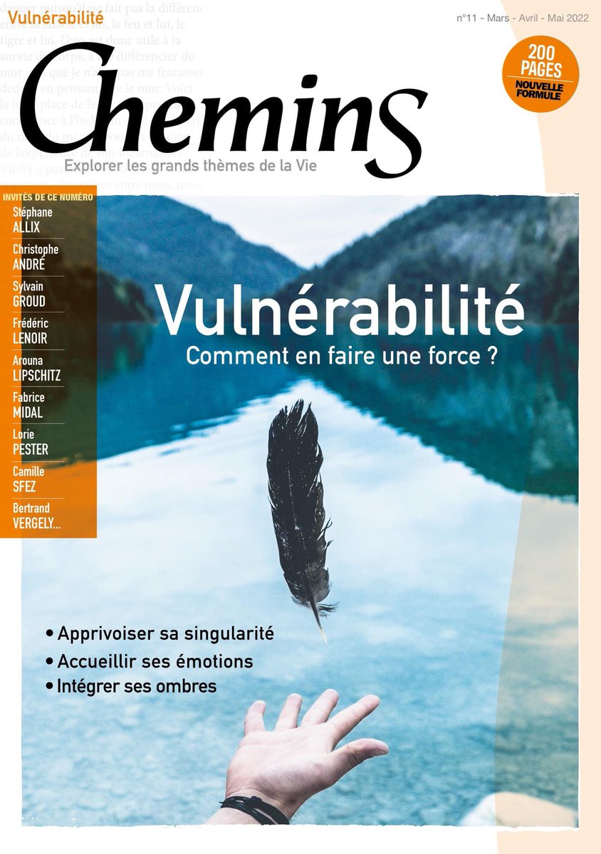 Merci au magazine CHEMINS pour ces 6 pages qui me sont consacrées ainsi qu'à mon livre ‘Faim de vie’ dans le nouveau numéro sur le thème de la vulnérabilité. 🙏😌

Disponible aujourd'hui dans les kiosques et ici : lnkd.in/gwdCTN4

#bienetre #interview #auteur #presse