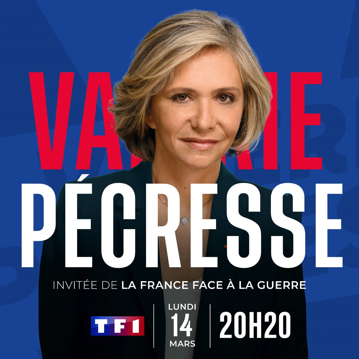 LR_3005's tweet photo. 📺 Retrouvez tout de suite @vpecresse dans #FaceALaGuerreTF1 !

@lesrepublicains #AvecPécresse #Pecresse2022 #presidentielles2022 #Gard #Alès https://t.co/MKAvlsVTiJ