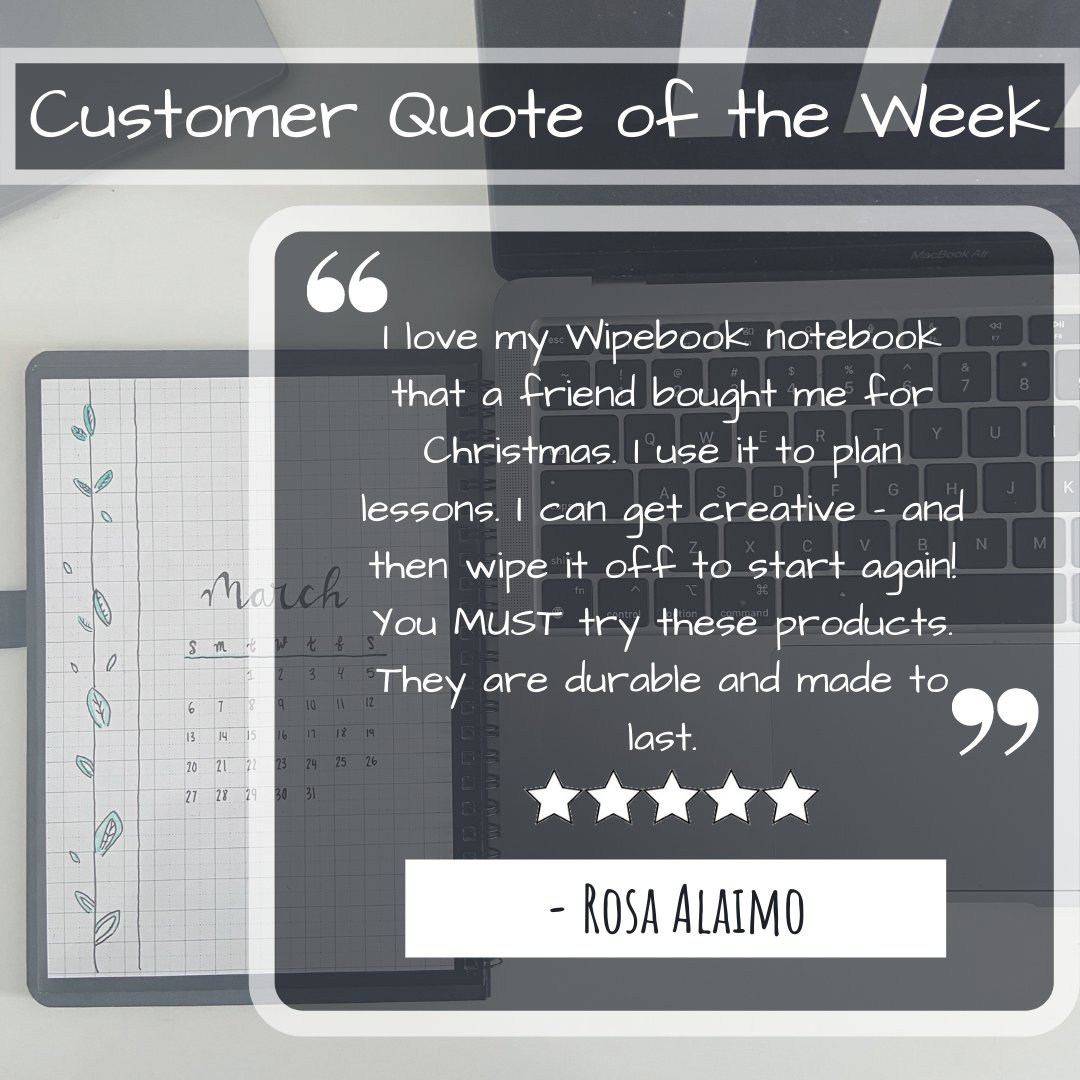 Wipebook's tweet image. We couldn't agree more! Lesson planning is an amazing way to utilize our Wipebook Notebooks.  The best eco-friendly solution!

Thank you Rosa 🤍

#wipebook #thinkingclassroom

Check out our Notebooks here! 👉 bit.ly/3IC3G51