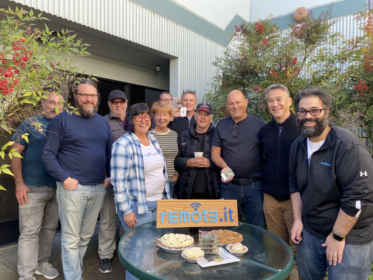 remote_it's tweet photo. What is 3.14? It's #PiDay of course!! The @remote_it team celebrated with lots of Pi(e)s - the most important at the center of the table, the @Raspberry_Pi π
#connectivityascode #raspberrypi #happypiday https://t.co/WD4WZ8dyoI