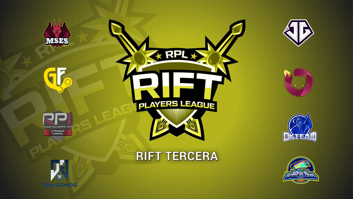 RP League (@rankedplayers) on Twitter photo ¡Estos son los equipos del grupo B de #RiftTercera!
➡️ <a href="/mses_org/">MSES eSports</a> Jubiletas
➡️ <a href="/CyclonGamingES/">Cyclon Gaming</a> Staff
➡️ <a href="/Gaming_Force_es/">Gaming-Force.es</a> Yellow
➡️ @KawaiiKittiesES Gold
➡️ <a href="/Litronas_Gaming/">Litronas Gaming</a>
➡️ <a href="/OKT_Club/">OKT_Club</a>
➡️ <a href="/TeamOgmios/">Team Ogmios</a>
➡️ <a href="/GamingBarxelona/">Gaming Barcelona eSports Club</a> ¡Estos son los equipos del grupo B de #RiftTercera!
➡️ <a href="/mses_org/">MSES eSports</a> Jubiletas
➡️ <a href="/CyclonGamingES/">Cyclon Gaming</a> Staff
➡️ <a href="/Gaming_Force_es/">Gaming-Force.es</a> Yellow
➡️ @KawaiiKittiesES Gold
➡️ <a href="/Litronas_Gaming/">Litronas Gaming</a>
➡️ <a href="/OKT_Club/">OKT_Club</a>
➡️ <a href="/TeamOgmios/">Team Ogmios</a>
➡️ <a href="/GamingBarxelona/">Gaming Barcelona eSports Club</a>
