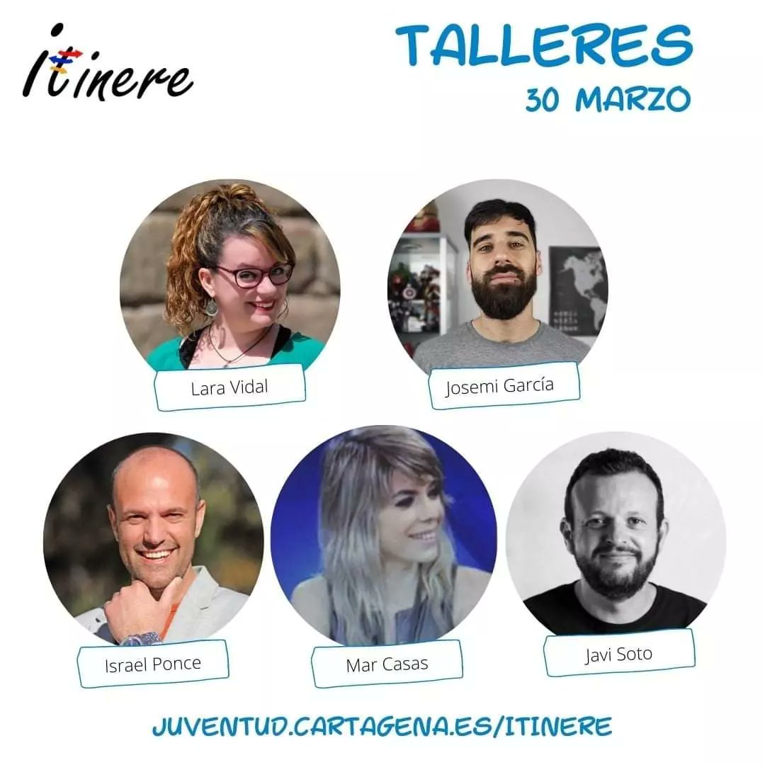JuventudCT's tweet photo. Atentos a las #SesionesInformativas y #Talleres de #Itinere2022 sobre formación, empleo, habilidades y competencias personales, sociales y profesionales que mejoren tu #empleabilidad 👉 https://t.co/K8j9JtiXRP 

Sal del bucle 🌀‼️

#JuventudCartagena @adlecartagenaes https://t.co/KpTcaMlnxq