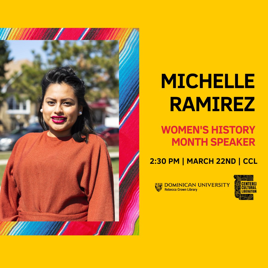 domlibrary's tweet photo. Join us as we host local author Michelle Ramirez as she discusses her new book "Liberate: Moments of Strength & Perseverance" and how her hometown of Cicero, IL has influenced her writing. Visit https://t.co/YwGL2zub8Y for more information! #RCL #DominicanU #ReadNewAuthors https://t.co/hdRTtjoYsd