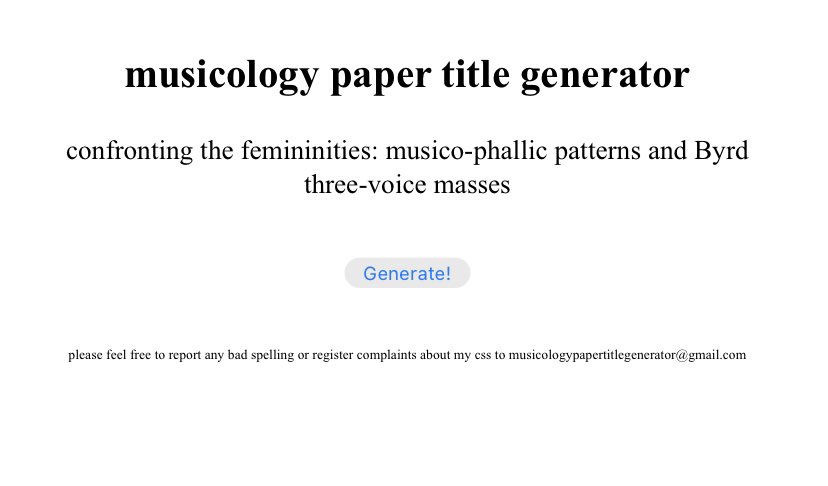 Komaniecki_R's tweet photo. Everybody get in here and post your favorite automatically generated musicology paper title 

https://t.co/RbQRXS7zCk https://t.co/5olXx19aIy