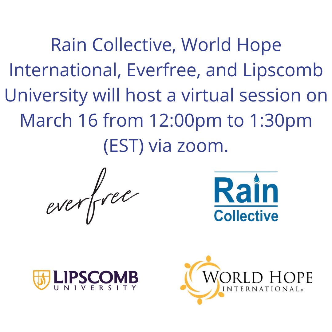worldhopeorg's tweet photo. Our virtual discussion w/ @ARainCollective, #EverFreeOrg and @LipscombUniversity is only 2 days away!! 🗓Have you registered yet?!⏰
Visit the link below to register: ⬇️
https://t.co/Giiw6DTNI1 https://t.co/lnfp9Fwr1C