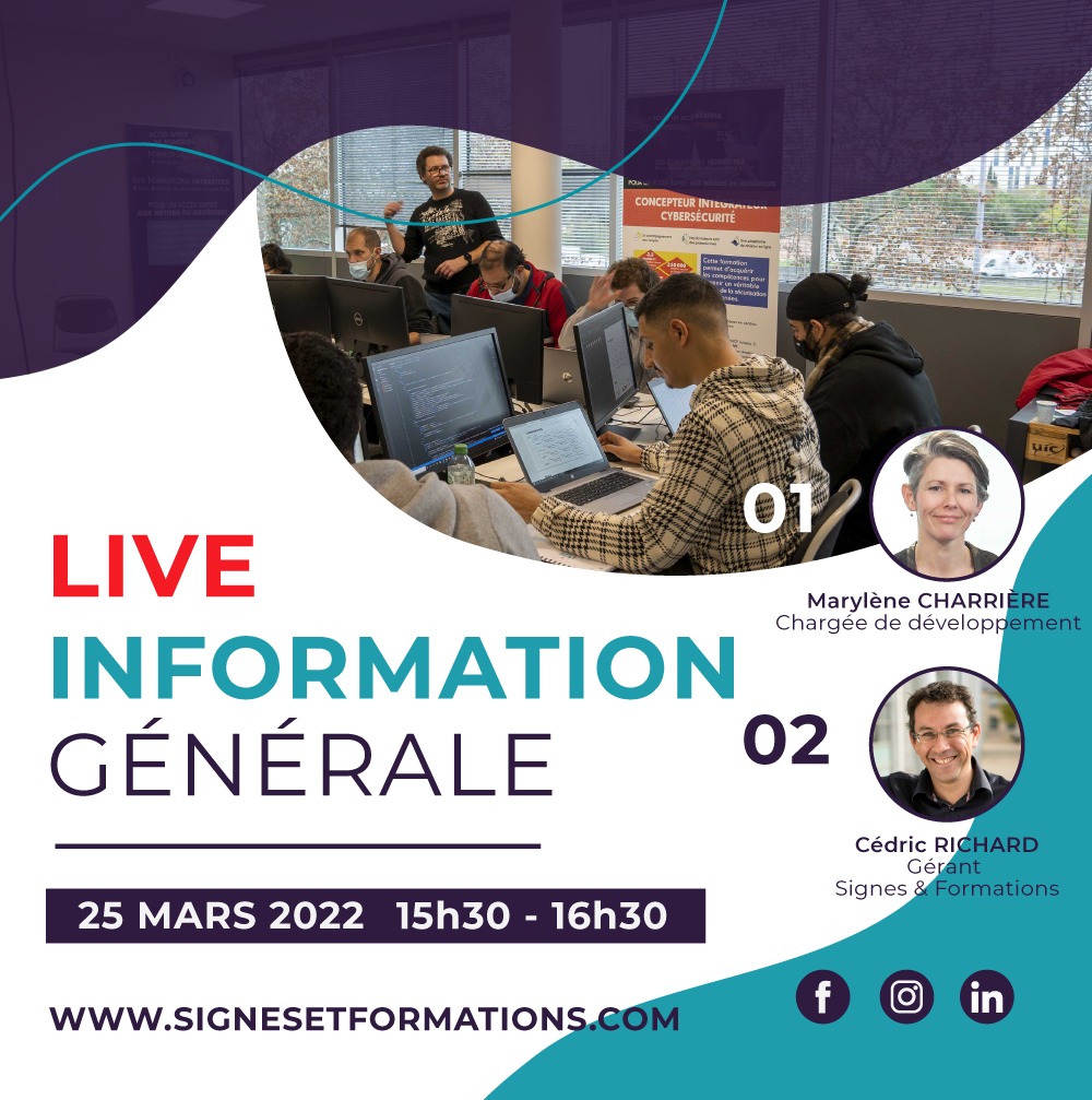 Live à suivre le 25 mars de 15h30 à 16h30 #infos #formation #rentree2022 #webdesign #LSF 
Lien du live demain en vidéo 🚀