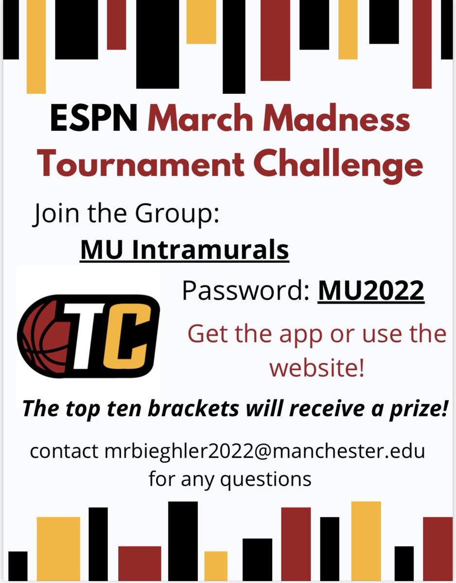 ManUintramurals's tweet image. The bracket is out….. do you think you’ll make the right upsets? See if yours can compete.