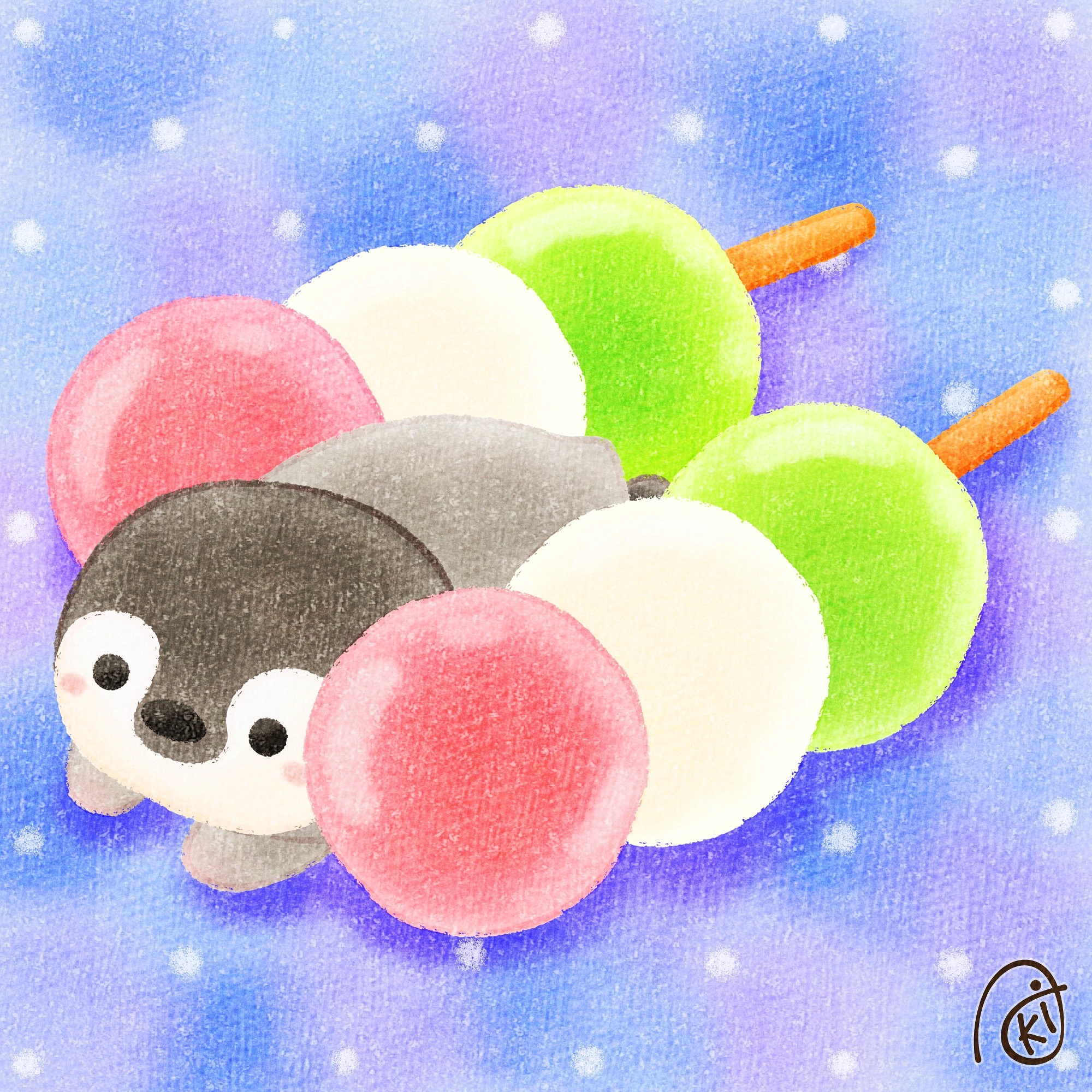 Aki 3色だんご イラスト お絵描き ペンギン コウテイペンギン 3色だんご T Co Wcz5g4foye Twitter