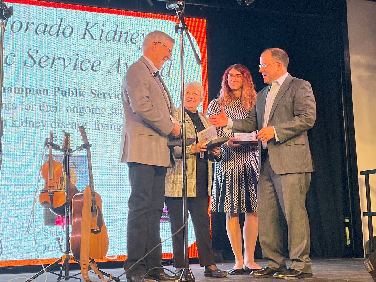 NKFCONM's tweet photo. Thank you and congratulations to @SenJanetBuckner @SenDennisHisey @BriannaForCO and Rep. Bradfield    They received the 2022 NKF Colorado Kidney Champion Public Service Award for their work on HB-21-1171 on Thursday! #mykidneysmylife #NationalKidneyMonth #nationalkidneyfoundation https://t.co/vDCzqIOc6t