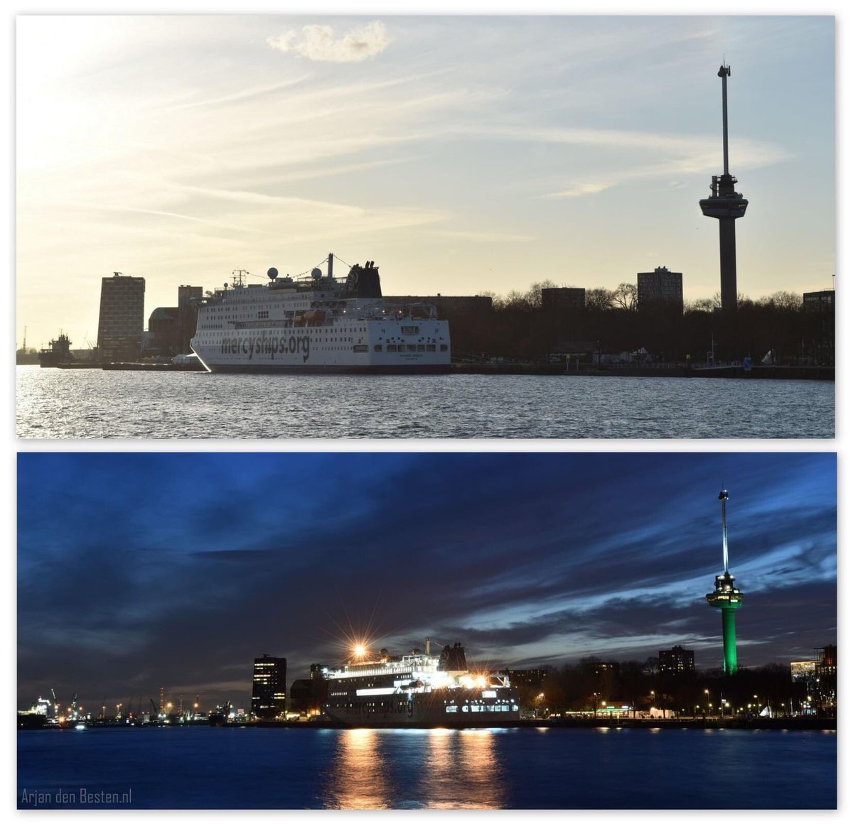 Het nieuwe ziekenhuisschip van <a href="/MercyShips/">Mercy Ships</a> / <a href="/MercyShipsNL/">Mercy Ships Nederland</a> aan de Parkkade in Rotterdam | arjandenbesten.nl