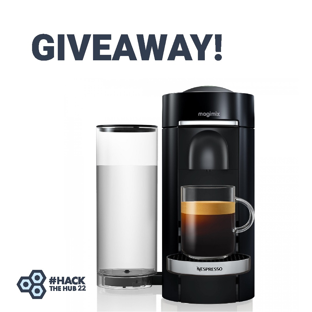 To celebrate the return of #HackTheHub22, we are giving away a #nespresso Vertuo to a lucky winner! 

To enter, follow the steps below:
- Like this post
- Retweet it 
- Follow <a href="/hackthehub/">#HackTheHub</a>

We will announce the winner on Wednesday, so keep an eye on this account! #hackathon